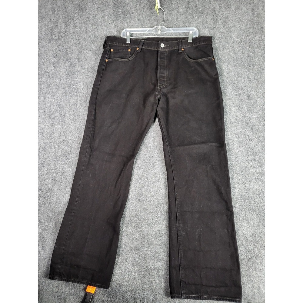Levi's 501 Button Fly Jeans Men Sz 38X30 Black Denim Classic Everyday Workwear